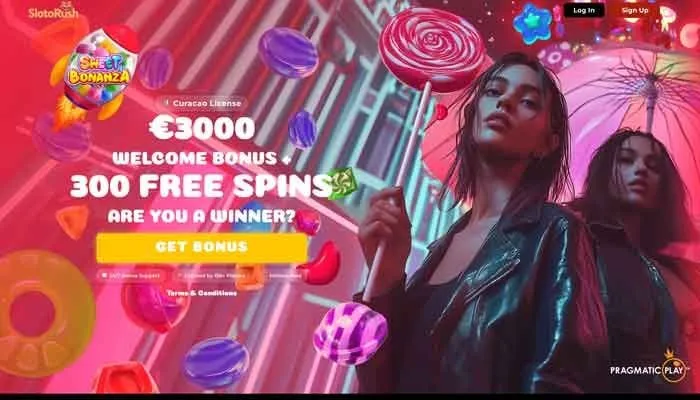 SlotoRush Casino slots lobby med over 2000 spillemaskiner